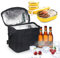 LEBEXY Kühltasche Eistasche Picknicktasche Lunch Tasche Klappbar faltbar wasserdichte Isolierte Thermo leichte mit kühlfach Thermo für Büro Arbeit Outdoor, 8L, 27x17x24CM, schwarz