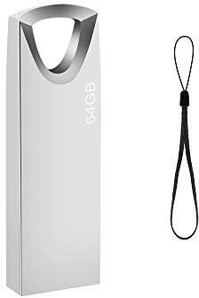 Memory Stick 64 GB, Mini Pen Drive 64GB Metal USB Flash Drive Waterproof USB Key 64 GB Compatible with PC Laptop Computers Tablet etc (Silver)