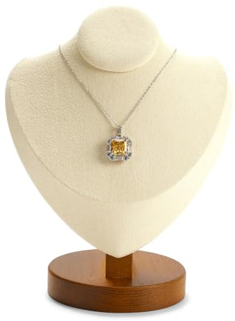 Woodten Jewelry Bust Necklace Display Microfiber Jewelry Necklace Display Stand for Show Selling