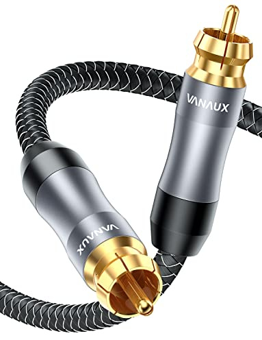 VANAUX Subwoofer Cable, 5ft Digital Coaxial Audio Cable, RCA to RCA Cord,Male to Male Mono [20AWG,4N Oxgen-Free Copper Core] for Home Theater, HDTV, Amplifier, Soundbar(1.5m/5ft)