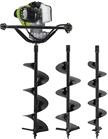 VITO - Tarière Thermique Essence 43cm³ Moteur 2T + 3 mèches en Acier 100/150/200mm