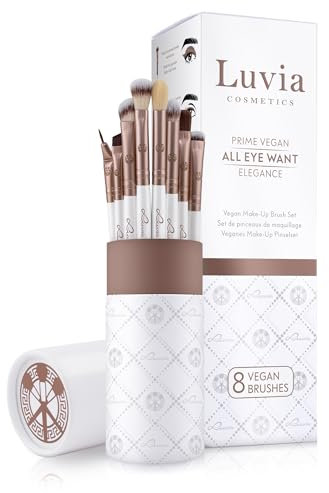 Luvia Cosmetics Augenpinsel-Set, All Eye Want Brush Set, Lidschatten Schminkpinsel-Set, Perfektes Verblenden & Auftragen, 8 Vegane Kosmetikpinsel