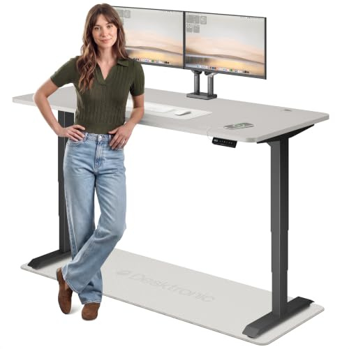 Desktronic höj- och sänkbart skrivbord 180 x 80 cm – Dubbelmotorsdriven – Stabilt stående bord – Slitstark arbetsyta – Pekskärm fjärrkontroll stående skrivbord