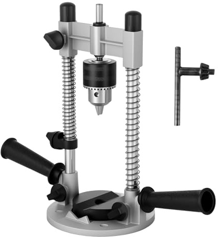Borrställ aluminiumlegering borrstativ mobil spännområde 10–13 mm multivinkel borrguide hållare borrguide fäste med halkfri läderunderlag (utan skyddsfodral)