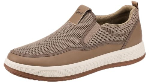 Zapatos náuticos para Hombre Informales sin Cordones para Conducir de Trabajo con Manos Libres de Malla Transpirables Ligeros y Antideslizantes.