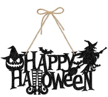 Letrero para Puerta Halloween Calabaza, Colgante de Puerta de Papel de Halloween, Señales Calabaza Halloween para Puerta, Adecuado para Decoración de Puertas, Ventanas y Paredes de Halloween (C)