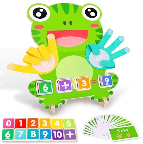 Cofvetia Montessori Toys for 3 Year Olds, Number Blocks, Tracing Board & Finger Counting, Wood Montessori Math Toy, Toys for 3 4 5 Year Old Boys Gifts, Birthday Gifts for Boys Girls Xmas Stocking Fill