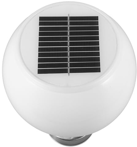 DECOMELODY Lámpara De Redonda Para Exteriores Energía Solar Led Certificada Resistente Intemperie, Base Plateada, Luz Blanca De 200 Mm Para Iluminación De Jardín y Paisaje, Paquete De 1 Unidad