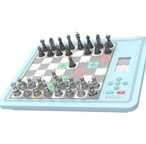 Generic Juego de Ajedrez Magnético, Juego de Ajedrez Electrónico 3 Modos de para Entrenar y Viajar para Niños Adultos Principiantes (Blue)