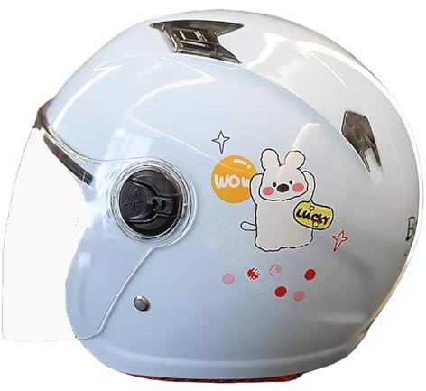 Casco Da Moto Per Bambini, Casco Da Scooter Carino Per Bambini E Bambine Dai 5 Ai 10 Anni, Casco Leggero Per Bici Da Crociera, Go-Kart, Universale Per Tutte Le Stagioni 2,(50-54CM)