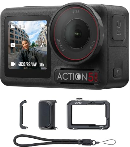 DJI Osmo Action 5 Pro Street Photography Combo, 4K Action Camera for Creators, 1/1.3″ Sensor, 155° FOV, 4hrs Battery, Enhanced Grip Comfort, Utility Frame & Hand Grip for Stable Street Capture