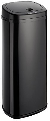 Dihl 50L Onyx Black with Black Lid Stainless Steel Auto Touchless Hands-Free Sensor Kitchen Waste Dust Bin Automatic Motor