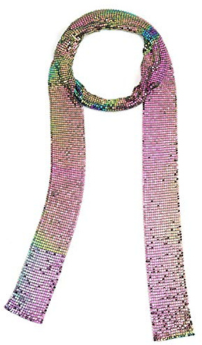 Croozy Women Glitter Sparkle Metal Sequins Neck Tie Scarf Party Evening Long Thin Skinny Tie Shawls Neckerchief