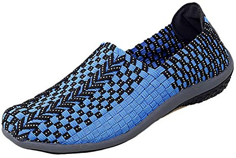 Insun Donna Scarpe Intrecciate Mary Janes Casual Scarpe Traspirante Slip-on Leggero Mocassini Blu 36 EU