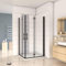 Mampara ducha Cabina de ducha 4 puertas plegables con perfil negro mate,estilo industrial, 5 mm cristal templado, Easyclean 80x70x190cm