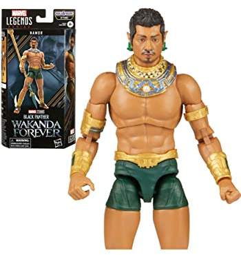 Marvel Hasbro Legends Series, Black Panther: Wakanda Forever, Namor, action figure del MCU da 15 cm, 3 accessori, 1 parte Build-a-Figure, Multi, F3673