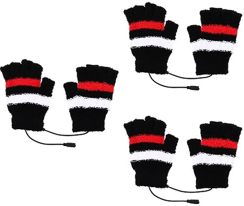 INOOMP 3 Paar Handschuhe Finger Halbfinger Elektrische Handschuhe Tipphandschuhe Handwärmer Beheizter Fäustling Für Den Außenbereich
