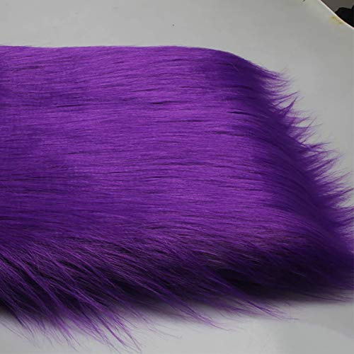 NIANTONG Tessuto in Pelliccia Sintetica Pelo Lungo 12cm Tessuto di Lusso Shag per L'artigianato Fai da Te Sfondo Foto Prop Fursuit Tappeti Costumi Moda Decorazione Cosplay 50x170cm(Color:3 Purple)