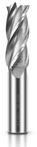 ASNOMY 4-Flauta Fresa Perforadoras, Fresa de Punta, 18mm HSS CNC Fresa de Mango Recto Brocas de Corte Juego de Herramientas para Madera Aluminio Titanio Acero