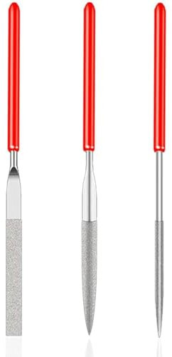 3 Pcs Mini Metal File, Diamond Needle File Set, Diamond Needle File Set, Mini Metal File Set Hand Tools for DIY Wood, Glass Stone, Ceramic Crafts, Metal, Resin, and Plastic Miniatures