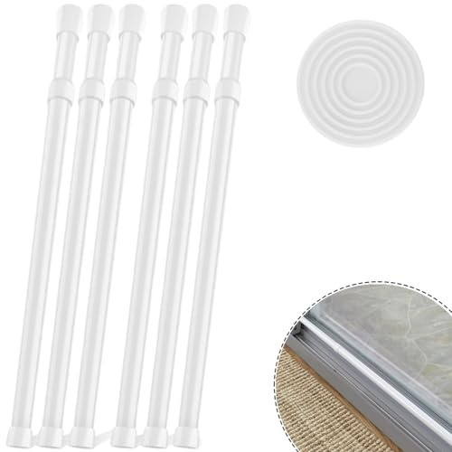 KUANVE 2 Pack Window Security Bars 15.7 to 27.5 Adjustable Sliding Glass Door Lock Bars Window Safety Lock Bar Stopper with Rubber Tips for Home, 0.87 in Diameter