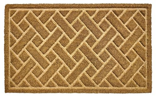 EHC Natural Coir Non-Slip Entrance Mat Outdoor & Indoor Mat, Heavy Duty Doormats Dirt trapper door mats for Front Door, Patio or Entrance, 40 x 70 cm