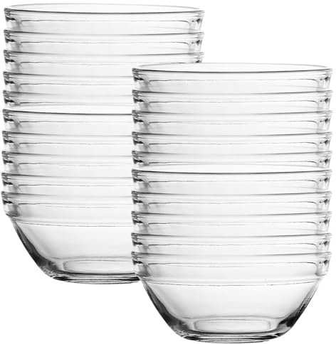 Juego de 20 cuencos pequeños para salsas, cuencos de cristal de 7,5 cm de diámetro, mini cuencos para salsas, 70 ml, vasos de postre, cuencos para aperitivos, para salsas, aderezos, especias, para