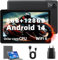 Tableta 2025 de 10 pulgadas Android 14, 8 GB de RAM + 128 GB de ROM + 1 TB de expansión, Octa-Core 2.0 GHz, pantalla IPS HD de 1280 x 800, 6000 mAh, cámara de 5 MP + 8 MP, Wi-Fi 5G/Bluetooth 5.4