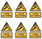 W029 W029 DIN EN ISO 7010 Sticker 75 x 50 mm Pack of 6 – Warning Gas Bottles – English – Warning Sign with Text (Yellow/Black)