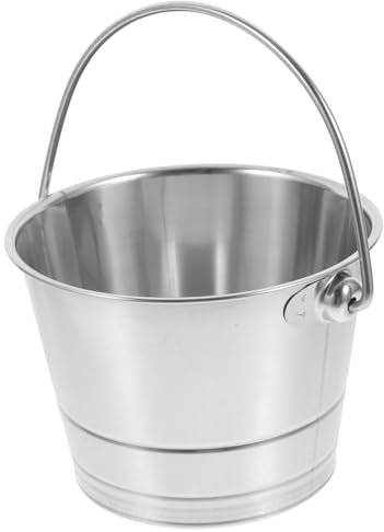 Gatuida 1 Pezzo Secchio di ghiaccio secchiello per il ghiaccio all'aperto piccoli secchielli per il ghiaccio secchio in acciaio inossidabile contenitore per cubetti di ghiaccio Silver