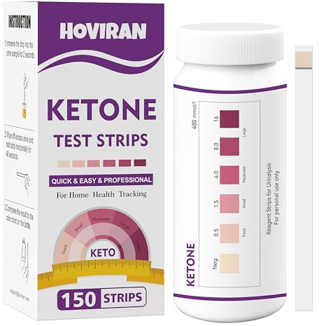 150 bandelettes réactives pour test cétonique dans l'urine – Surveillez la cétose dans le cadre d'un régime cétogène ou pauvre en glucides