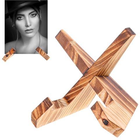 Josojoou Now Playing Vinyl Record Stand, 1 Second Assemble Single Wood Holder Stand, Retro Wooden Album Record Player Accessories for Displaying, Gifts - Rustic Brown