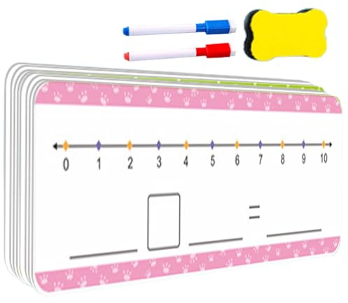 Pizarra blanca de números borrable en seco – 0 – 20 pizarra borrable de doble cara | Pizarra de aprendizaje con juegos de y, perfecta para aulas y actividades de aprendizaje en casa, 8