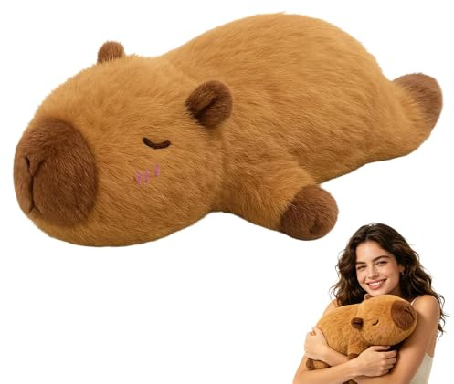 CLIUNT Peluche Capybara, 48cm Giocattolo Peluche Capibara Super Morbido, peluches XXL per sonno e relax, Cuscino Decorativo Carino a Forma di Capybara