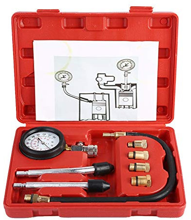 Kompressionsprüfer Benzin, Fydun Auto Kompressionstester Kompressionsmesser Testgerät Benzinmotor Verdichtungsmesser Diagnosehilfsmittel mit Kunststoffkoffer