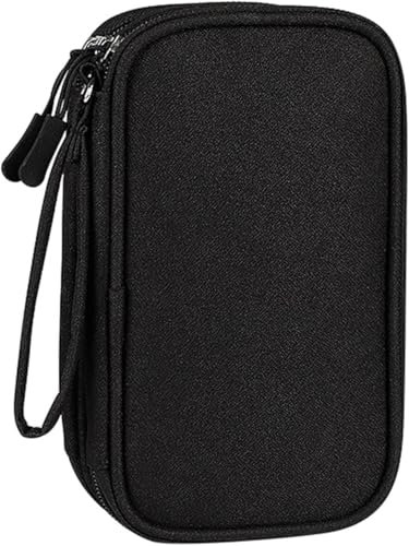 Kabeltasche Klein, Elektronik Kabel Organizer Tasche Tech Pouch Reise Zubehör, Travel Cable Organizer Bag für USB SSD Powerbank U Disk Kopfhörer - Black