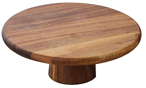 MagiDeal Présentoir à gâteaux en Bois Plateau à collation Rond Multifonctionnel Plateau de Service Support à Cupcakes pour Cadeaux de Cuisson Table de, 30CM