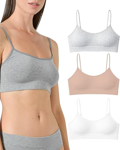 Risalti Reggiseno Senza Ferretto Bamboo Spalla Stretta 3 pz - Bralette Donna Senza Cuciture ed Etichette, Reggiseno Donna in Viscosa Elasticizzata, Brassiere, Top Morbido, Intimo - Made in Italy
