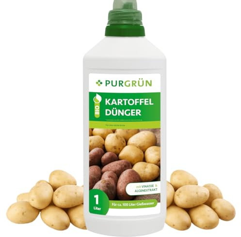 Purgrün® Bio-Kartoffeldünger 1 Liter – Hoher Ertrag dank extra Phosphor – Verbesserte Widerstandskraft dank extra Kalium – Bio & Vegan – Premium-Flüssigdünger – Konzentrat für 100 Liter Wasser
