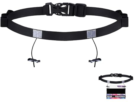 Ceinture Porte-Dossard pour Marathon Triathlon Ceintures,Entièrement Ajustable et Fonctionnel,pour Numéro de Participant de Course Cyclisme Porte Dossard pour Transporter Vos Gels