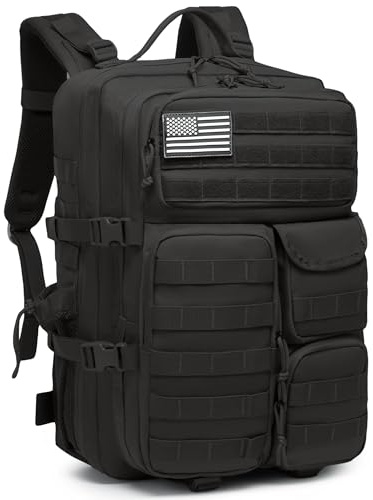 Wotony Tactical Backpack - Military waterproof backpack with multiple pockets and tactical gear for the outdoors, Black, 30L US, Tactical Backpack