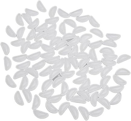 TARSHYRY Cuscinetti per Anelli di Occhiali Siliceni, Cuscinetti per Anelli Occhiali Non Slip 50 Coppie Antidroga Non Slip Bicchieri, Vari Bicchieri con Viti (WHITE)