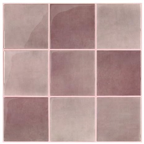 COMSTICKC Más Grueso Azulejos Adhesivos 3D Rojo Vintage, 10 Piezas, Baldosas Adhesivas Pared 3D de Vinilo, Paneles de Pared 3D para Cocina y Baño, Impermeables, 30.5 x 30.5 cm, 2,5 mm de Grosor