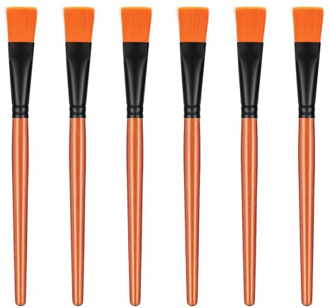 6 pennelli piatti da 2,5 cm, pennelli per pittura acrilica, pennelli piatti in nylon sintetico, per acquerelli, olio, viso, corpo, artigianato