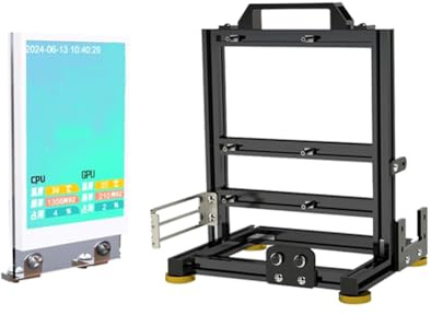 Aboiled ITX PC Case+ Screen Open Frame Aluminum ATX Tower Desktop Gaming Computer Chassis Rack MOD Gamers Cabinet