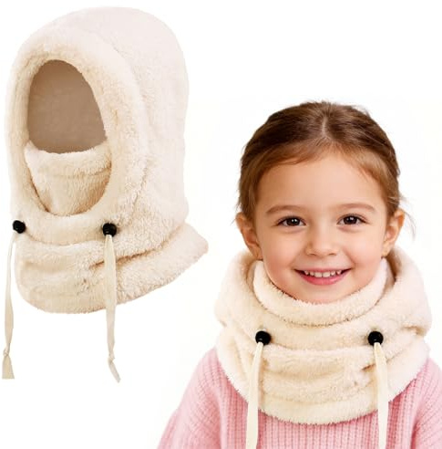 AYPOW Pasamontañas Térmico Invierno para Niños Niñas 3-10 Años, Multifuncional Prueba de Viento Ajustable Máscara De Esquí Ciclismo, Sombreros Gorro Forro Polar Cálido, Calentador de Cuello Mascarilla
