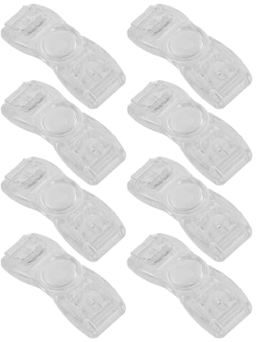 POPETPOP Lot de 8 Clips de Fixation Transparents pour Lunettes de Natation, Boucles Universelles en Plastique Solide pour Sangles Étanches, Accessoires de Remplacement pour Natation,
