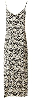 Deeluxe - Robe Longue Femme BILIANA Bretelles Fines Imprimé Ethnique Coupe Fluide Style Bohème Été