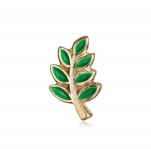 BOBIJOO Jewelry - Pines Discreto 10mm Rama de Acacia de Correo electrónico Verde de la Masonería Pin Dorado acabado en Oro