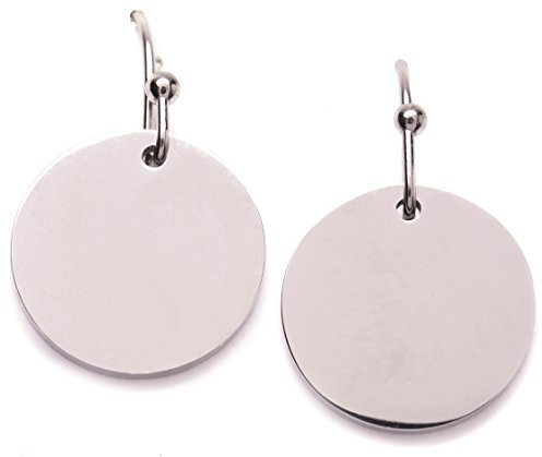 Happiness Boutique Damen Plättchen Ohrhänger in Silberfarbe | Ohrringe mit Kreis Disk Form Kleine Hängeohrringe